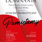Plakat zapraszający na koncert chóru Dominanta